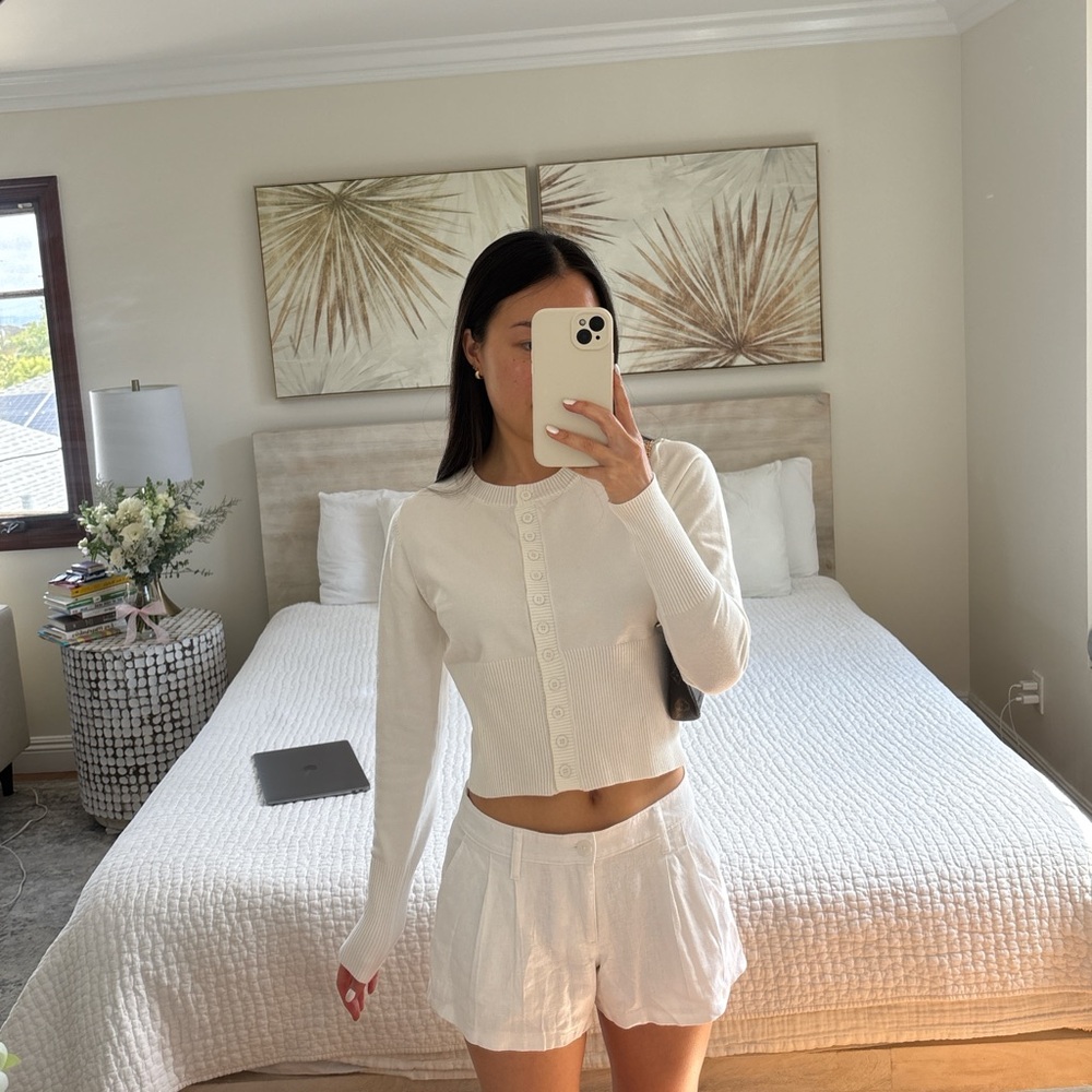 White Button-Up Cardigan
